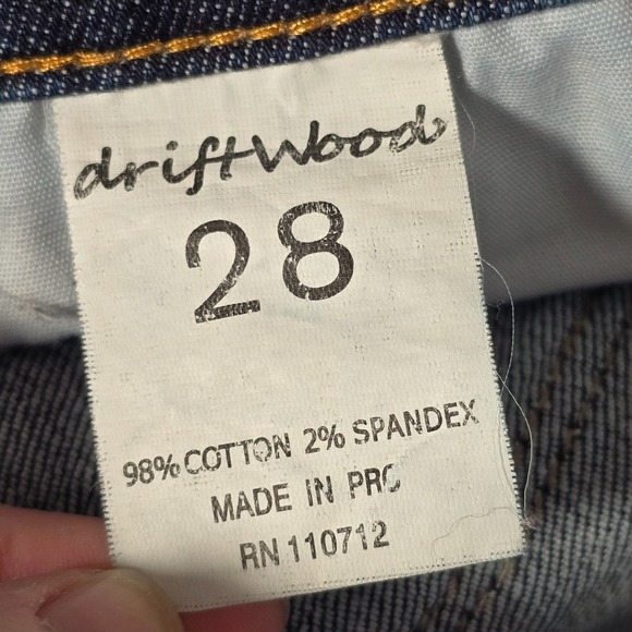 Driftwood Jeans Womens 28 Blue Embroidered Floral Raw‎ Hems Medium Wash Stretch - Picture 7 of 14